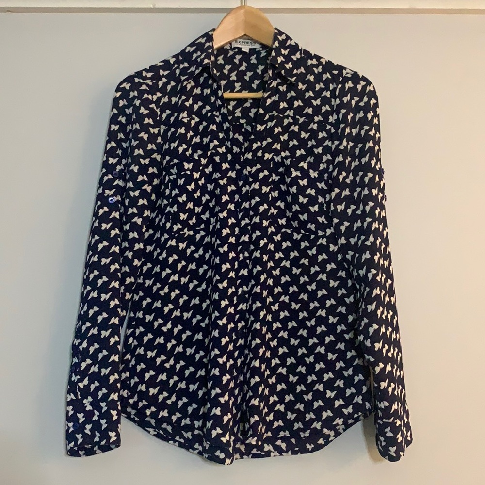 Butterfly Pattern Portofino Shirt
